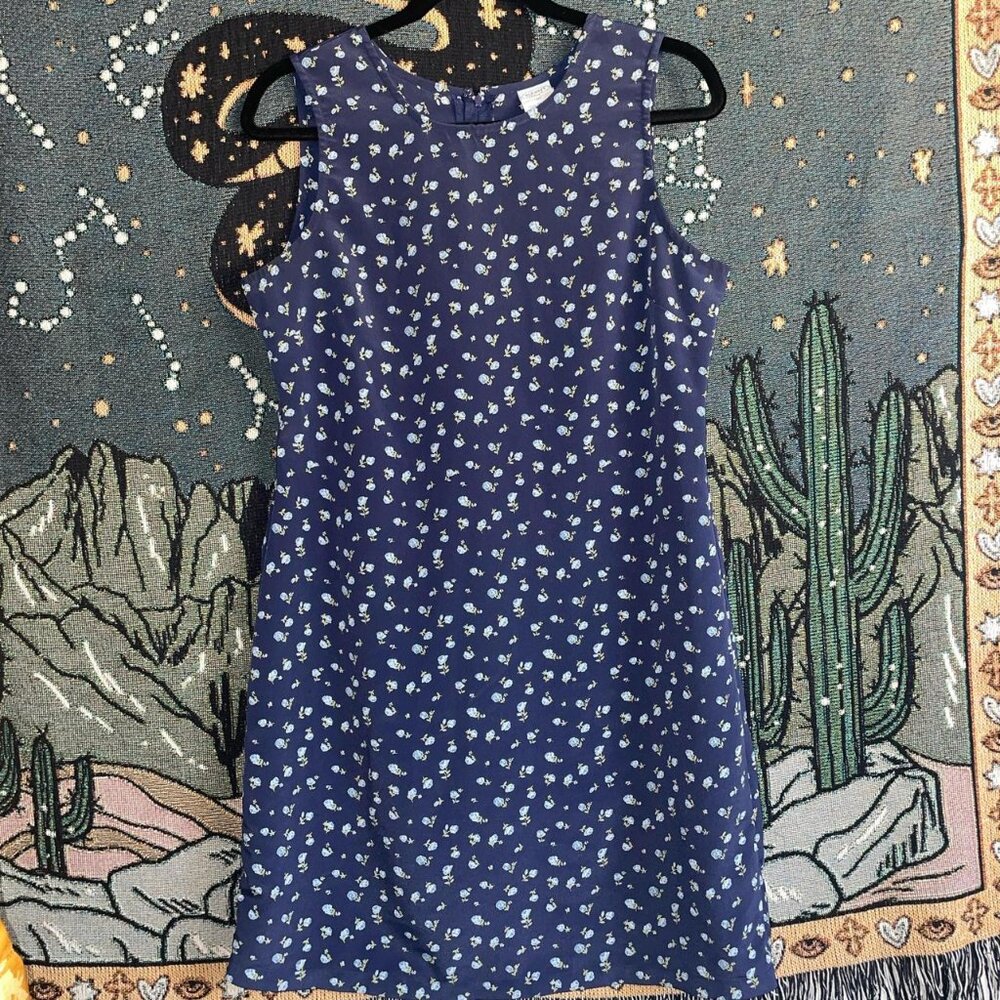 Old Navy Vintage Navy Blue Floral Dress 10